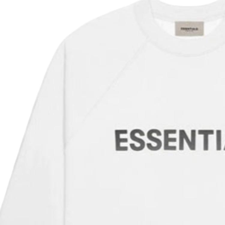 Fear of God Essentials Худи с принтом на длинном рукаве с флисовой подкладкой SS20, унисекс, верхняя одежда, белое FOG-SS20-103