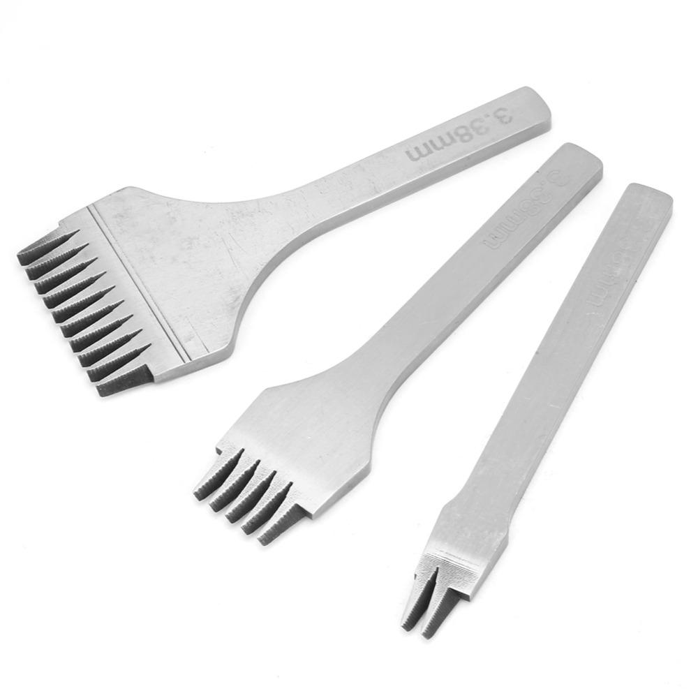 3pcs High-Strength Steel Build Leather Stitching Chisel Handwork Stitch Set Leatherworking Project