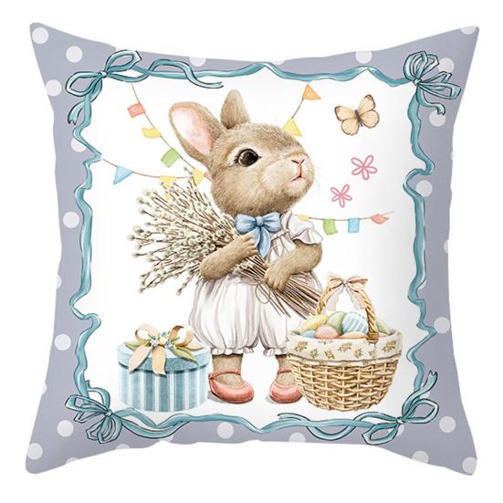 Пасхальный кролик Весенняя наволочка наволочка украшение мягкая износостойкая не выцветающая квадратная