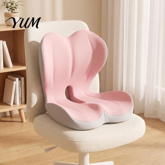 Breathable Bamboo Fiber Seat Pad Memory Foam Car Cushion, Ergonomic Lumbar Support for Back Pain, Cushion Drivers Non-Slip Office Chair with Washable