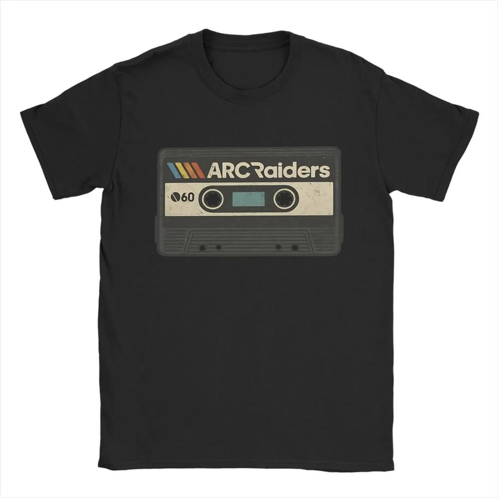 ARC Raiders Футболка с принтом узора из лент Унисекс Хлопок Круглый вырез Всесезонная Уличная одежда Свободная футболка