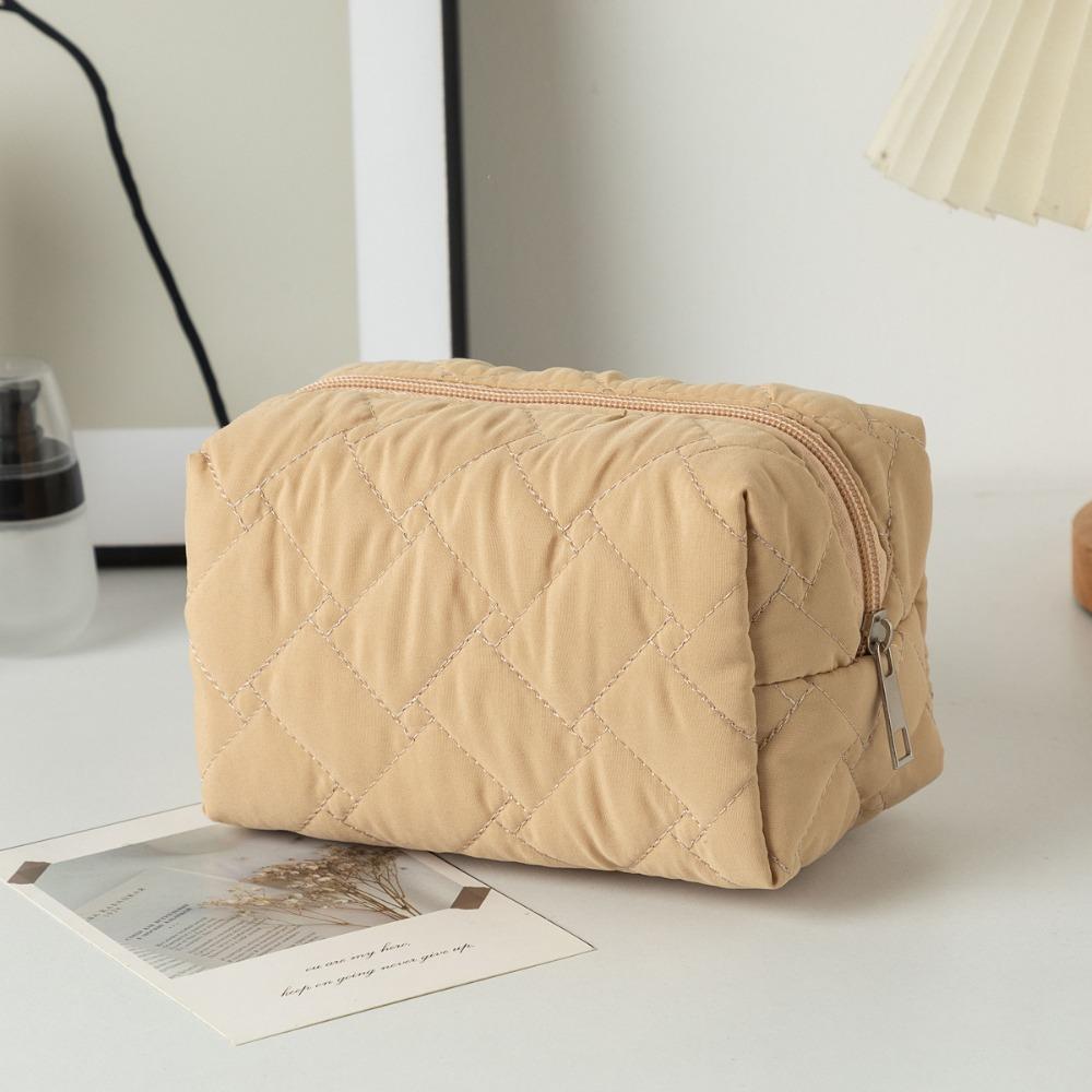 Стильная большая сумка-органайзер для косметики на молнии, однотонная, для макияжа, дорожный органайзер, косметичка