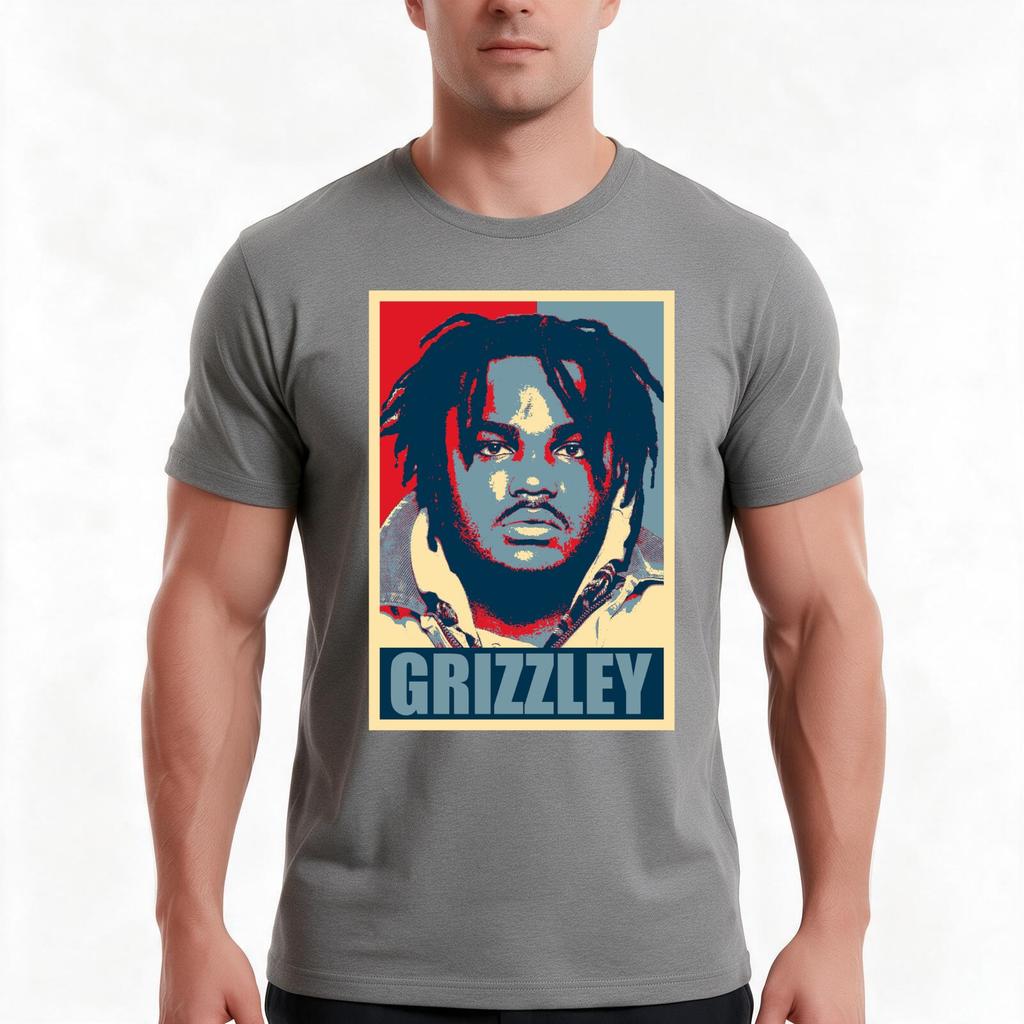 Tee Grizzley Tshirt Summer Casual Cotton Tee Oversized Streetwear Tops Vintage Graphic Print Loose Fit Short Sleeve