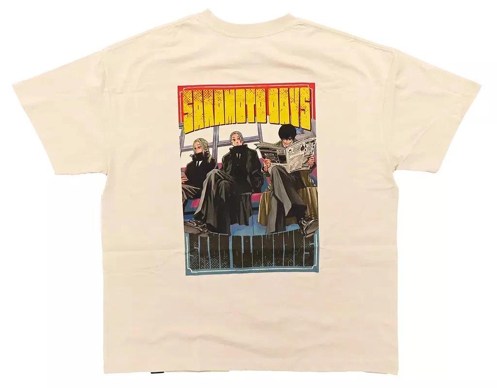 Sakamoto Days Big Silhouette T T-Shirt Kamihate Taro Sakamoto Nagumo Vanilla White