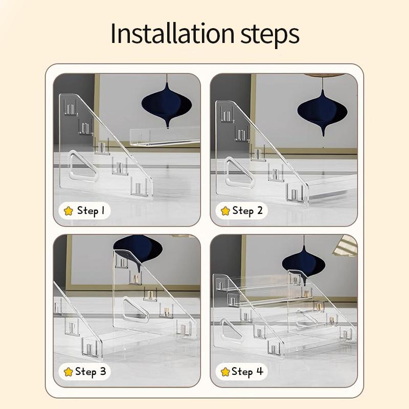 Прозрачная лестница для хранения вещей, органайзер для настольных вещей, коробка для хранения косметики, держатель для канцелярских принадлежностей, полка для демонстрации лака для ногтей