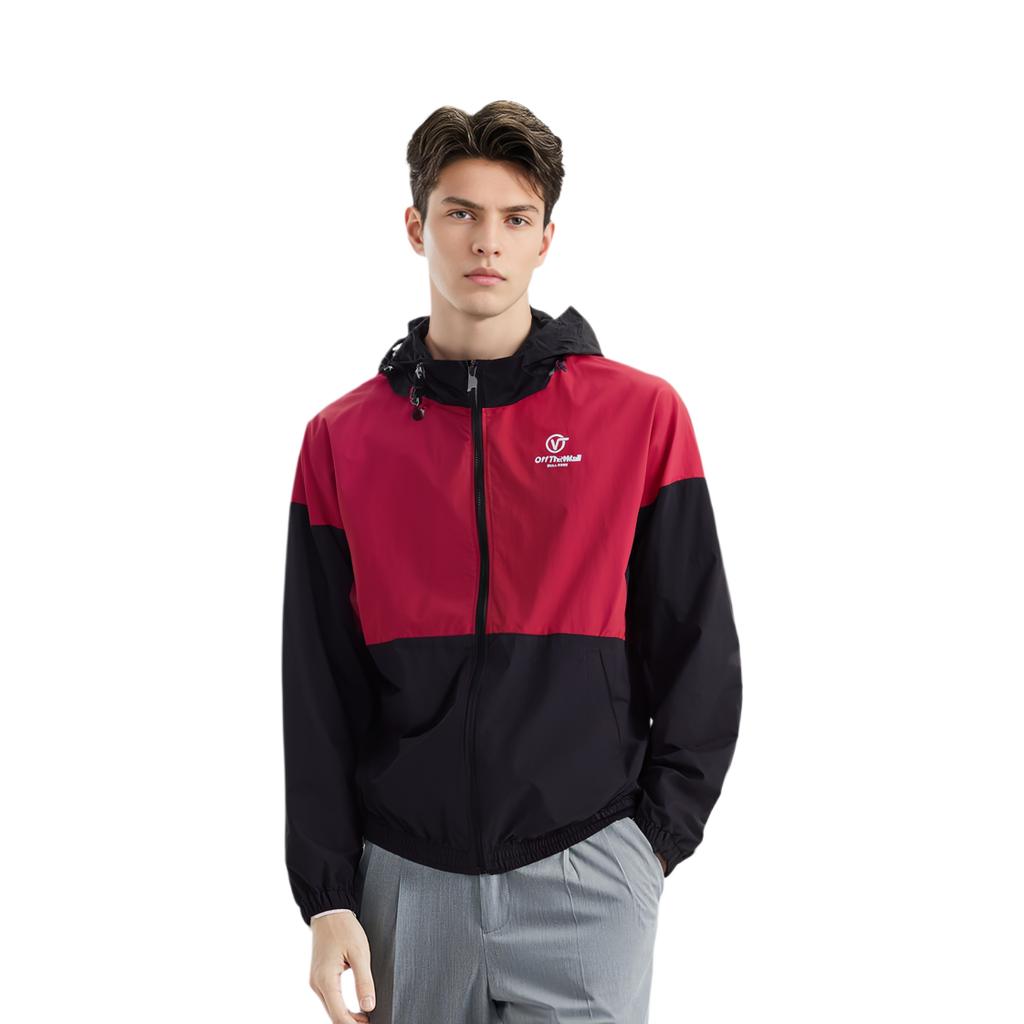 Vans Color Block Letter Print Sports Hoodie Jacket Unisex Jackets Red VN0A489VIZQ