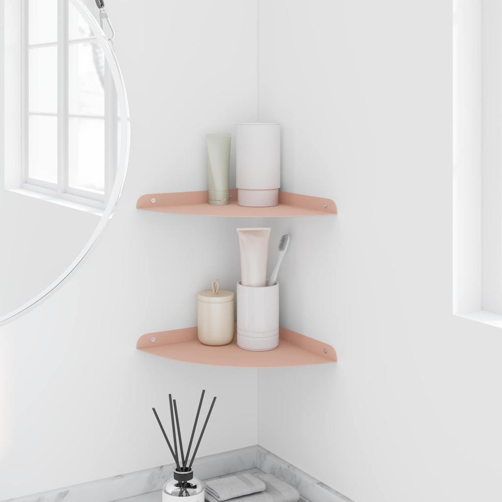 Floating Shelf with Shelf 2 pcs Pink 24 x 24 x 2 cm