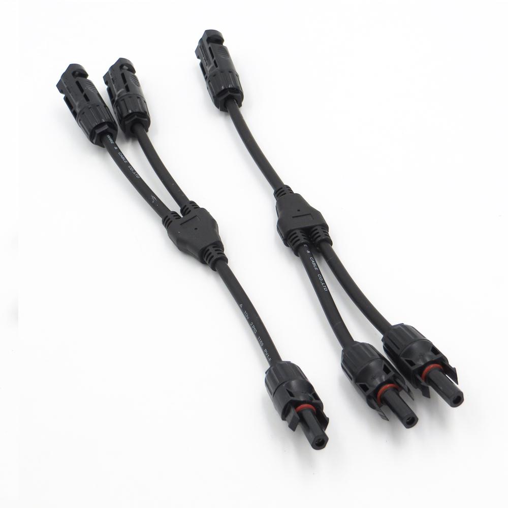 PV connector Y type parallel connection solar panel system waterprrof connector Branch Two pieces Solar Cell Connect Plug
