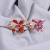 Goldfish Brooch Rhinestone Decor Gradient Contarst Color Realistic Fish Shape 3D Colorfast Stainless Luxury Coat Sweater Hat Bag Decoration