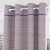 Recycled Cotton Eyelet Curtain 135x250 Cm PIERRE Blue, by Soleil d'Ocre