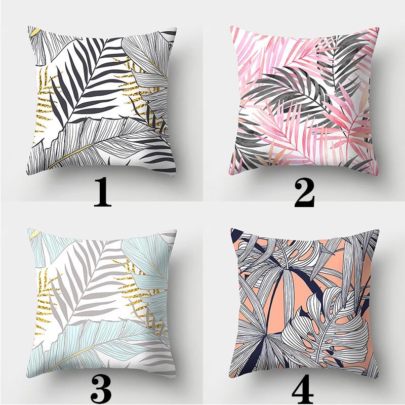 Наволочка серии с узором листьев 45 см X 45 см, квадратная наволочка для дивана, креативная наволочка с растением