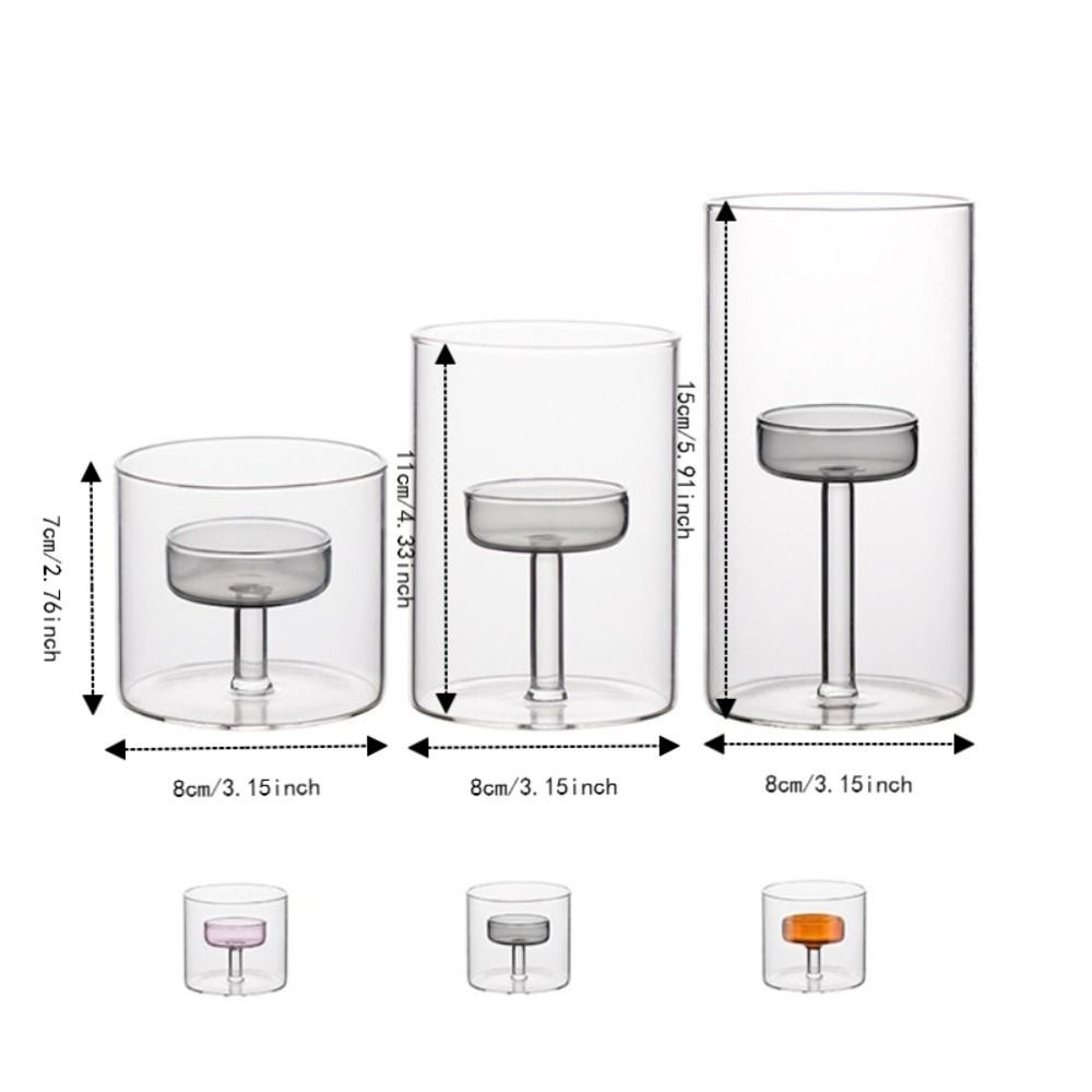European-style Candlestick Transparent Candle Stand Creative Glass Candle Holder Banquet