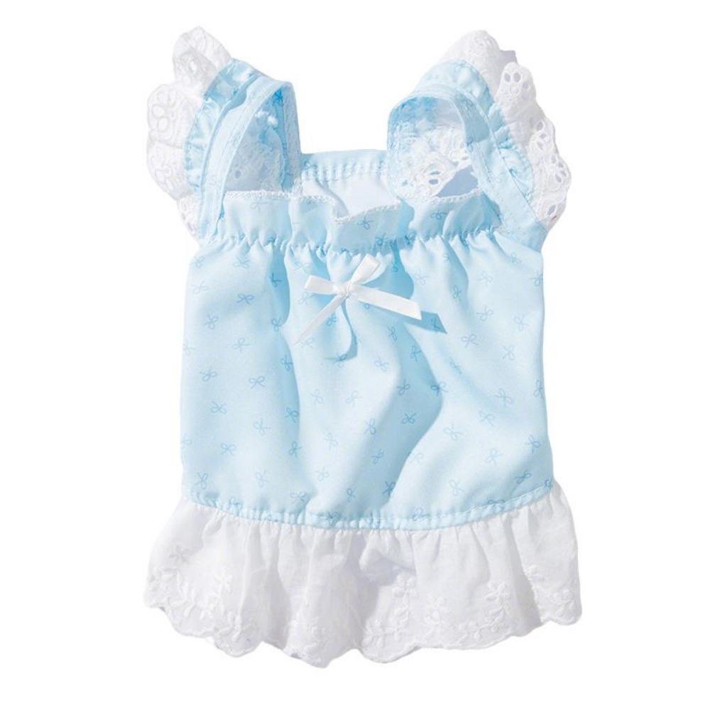 Exquisite Lace Cat Skirt Soft Dog Princess Dress Simple Bow Print Dog Dress Pet Clothes