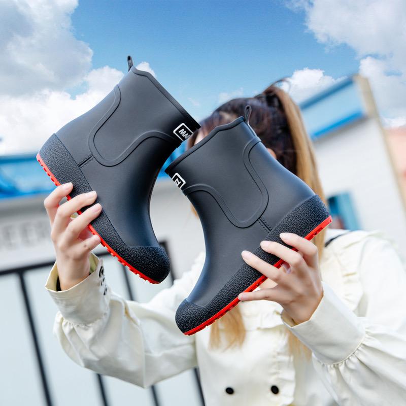 Немецкие нескользящие дождевые сапоги мужские теплые дождевые сапоги до середины голени плюс бархатные водонепроницаемые туфли кухонная обувь для мойки автомобиля обувь для рыбалки женская
