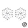 925 Sterling Silver Earrings Snow Flake Clear Zircon Girls Kids Stud Earrings Cute Lovely Christmas Gifts Fine Jewelry