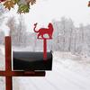 Cat Butterfly Mailbox Flag Decoration Weather-resistant Iron Garden Lawn Mailbox Mount Hollow Cat Decorative Sign Replacement