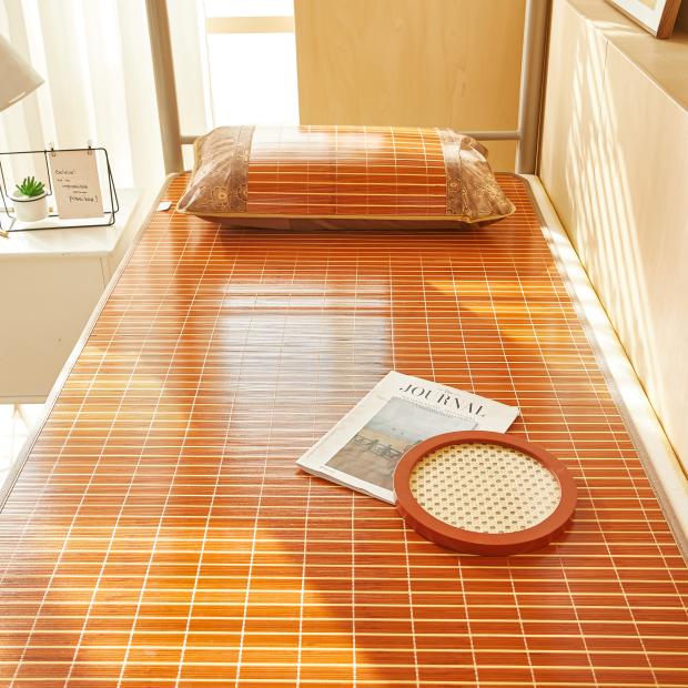 Foldable Bamboo Rattan Mat: Double-Sided Cooling Mat for Dormitory Bunk Beds
