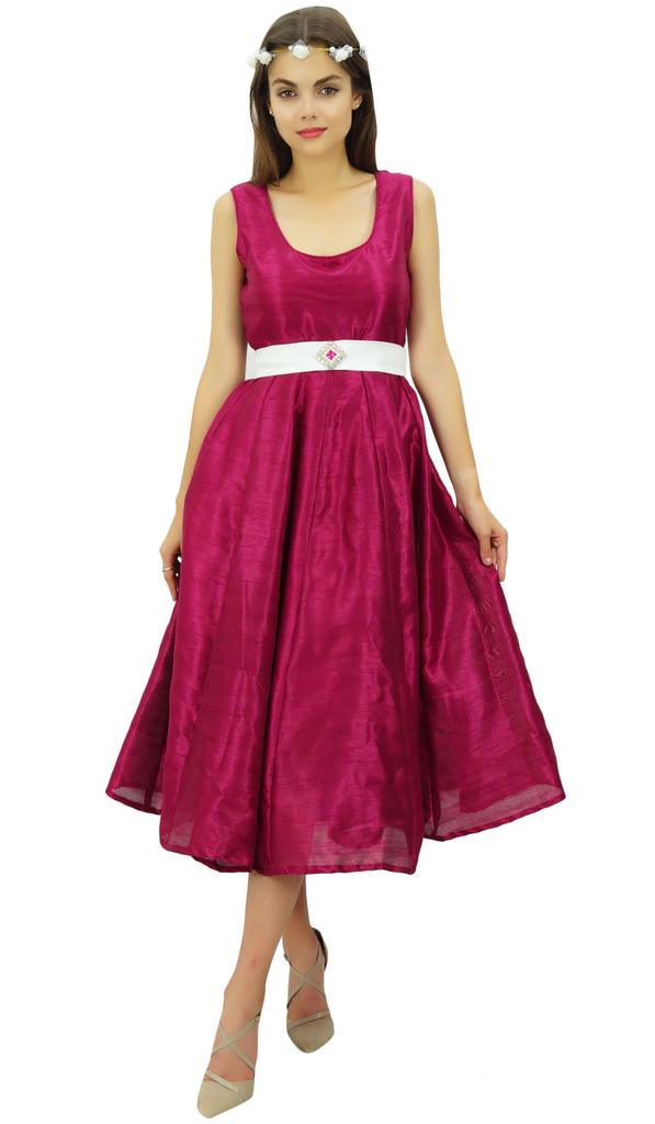 Bimba Женское элегантное платье миди для выпускного вечера с круглым вырезом Платья подружек невесты