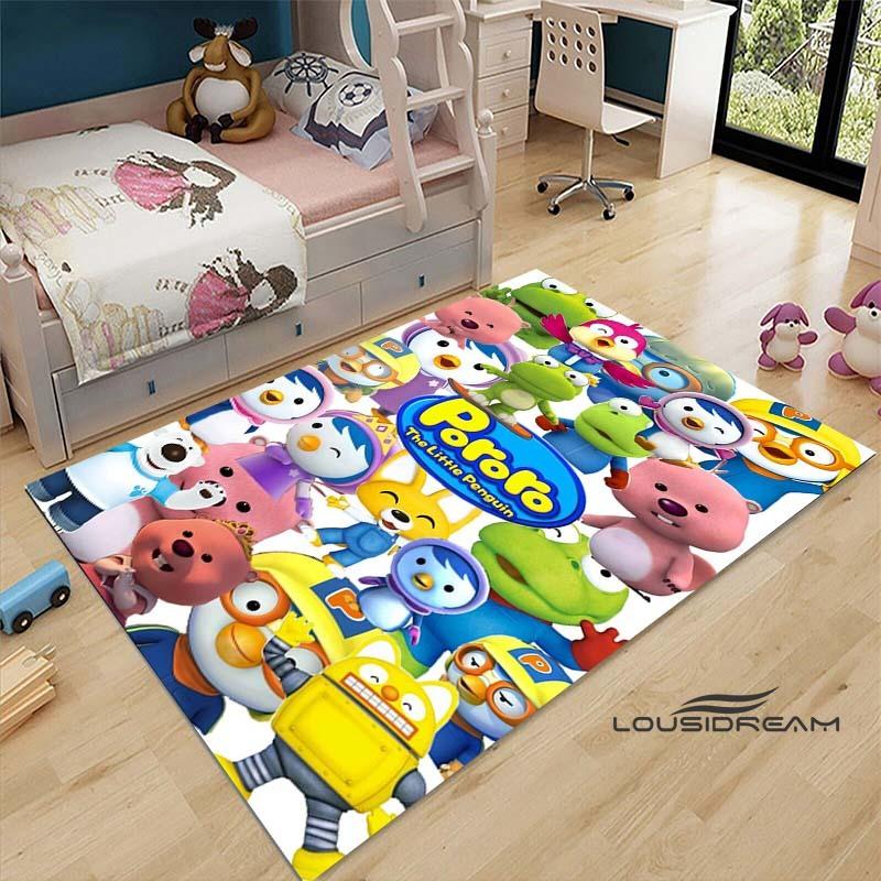 2026Cartoon P-Pororo-Park Pattern Carpets 15 Sizes Living Room Bedroom Bedside Floor Mat Area Rug Kid's Room Play Mat Home Decor