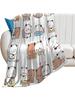 Cute Bear Panda Bubu And Dudu-1 New Flannel Plush Throw Sofa Blankets Bed Fit Couch Living Room Blanket 50x60 Inch