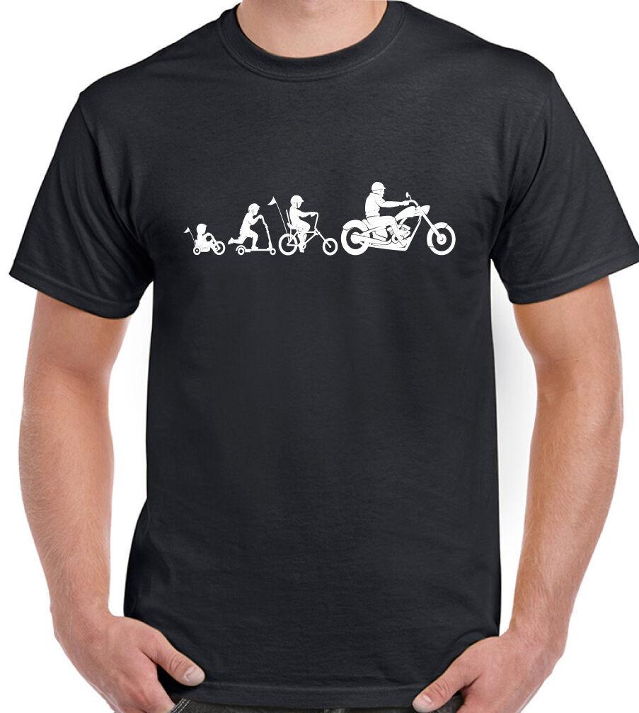 Motorbike T-Shirt Bike Biker Motorcycle Two Wheel Evolution Mens Funny