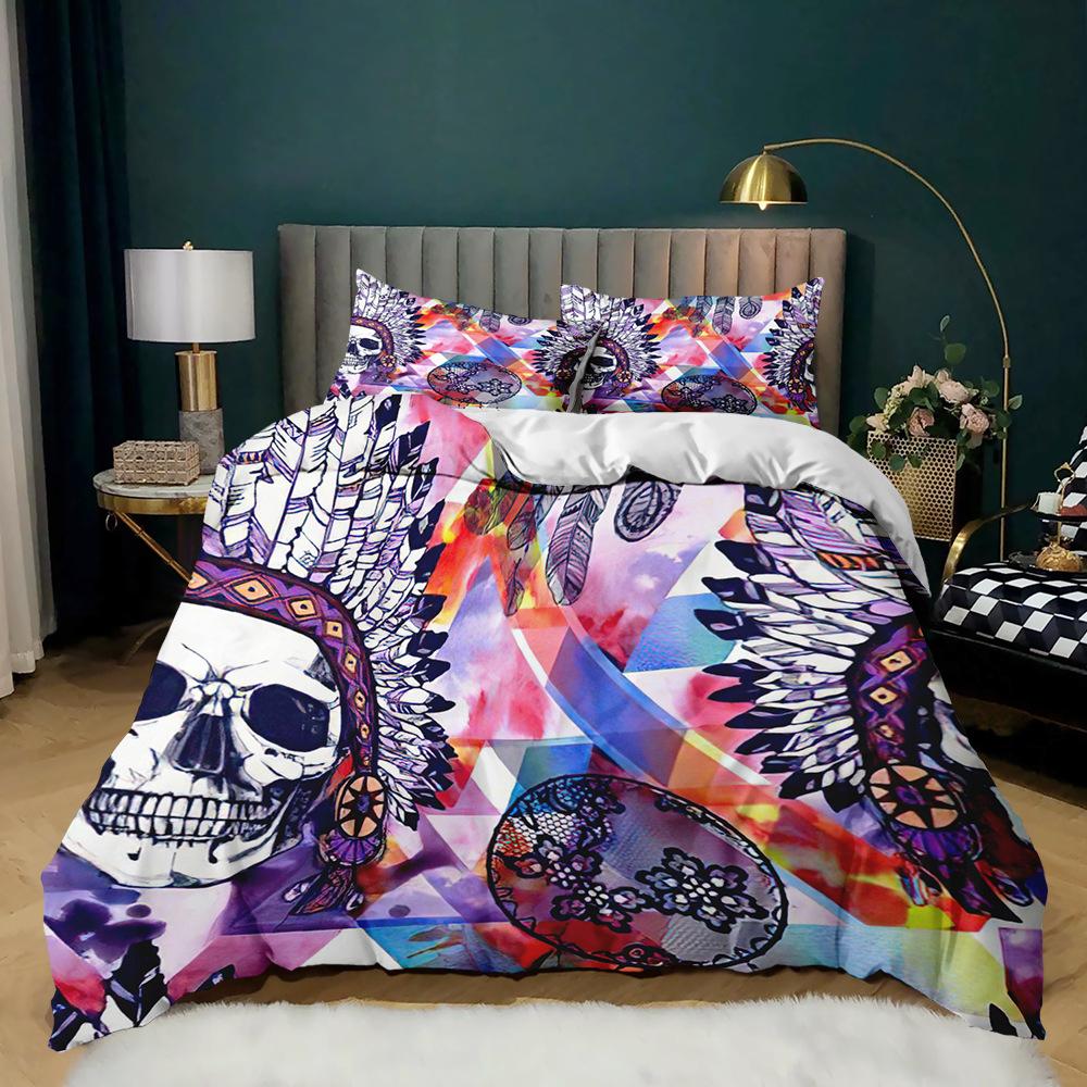 Пододеяльник «Ловец снов» для детей, комплект постельного белья из полиэстера с 3D-принтом, цветным рисунком перьев, в стиле бохо, размер «king-size»