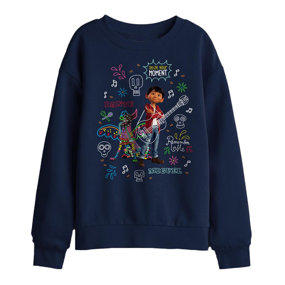 Coco Childrens/Kids Movie Quotes And Colorful Doodles Miguel Dante Sweatshirt
