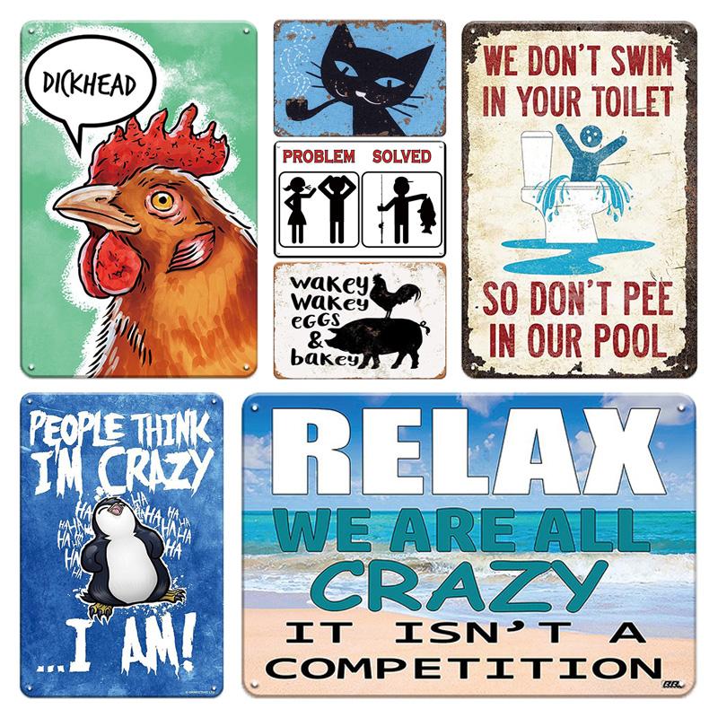 Funny Animal Slogan Metal Plaque Sign Vintage Tin Poster Humor Words Personalized Wall Decoration Farm House Decor Accessories