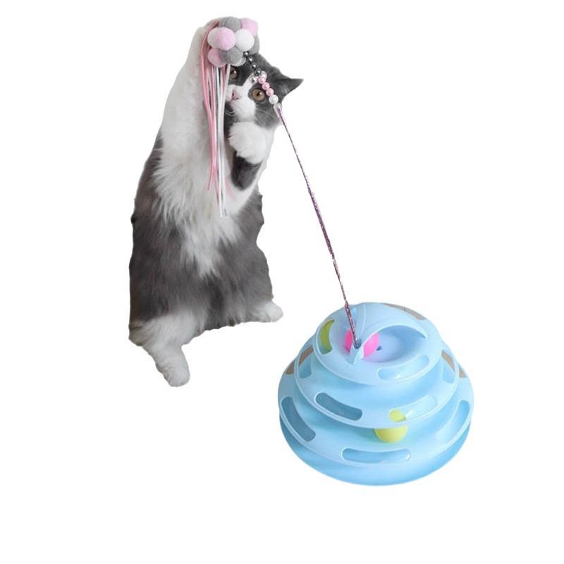 A1V - Лазерная указка для кошек и игрушка-махалка с перьями и колокольчиком