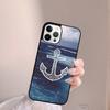 blue boat anchor Printing Drawing Phone Case Back Cover for iPhone 17 Air 16 15 14 13 11 12 Pro Max Plus Coque
