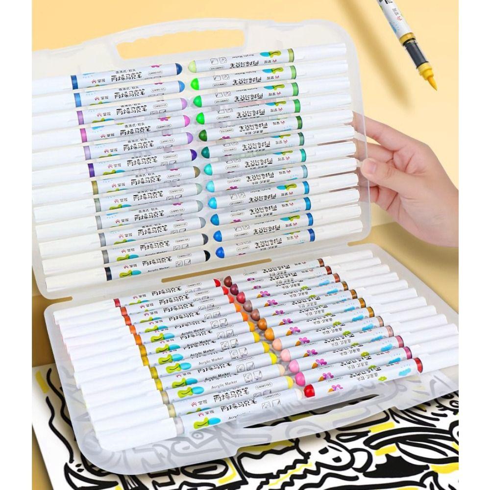 Soft Tip Colour Pen 12/24/36/48-Colors Art Watercolor Pen High-quality Acrylic Marker Painting