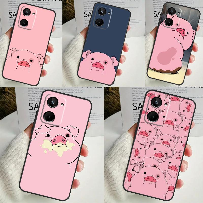 Мультяшный чехол-поросенок для Realme 9 10 11 12 Pro Plus GT5 GT Neo5 C21Y C25s C30 C31 C33 C35 C51 C53 C55 C67
