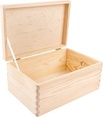 Деревянный креативный декоративный ящик для хранения - 30x20x14см - Натуральный - Неокрашенный