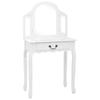 VidaXL Coiffeuse et tabouret Blanc 65x36x128 cm Bois de paulownia MDF