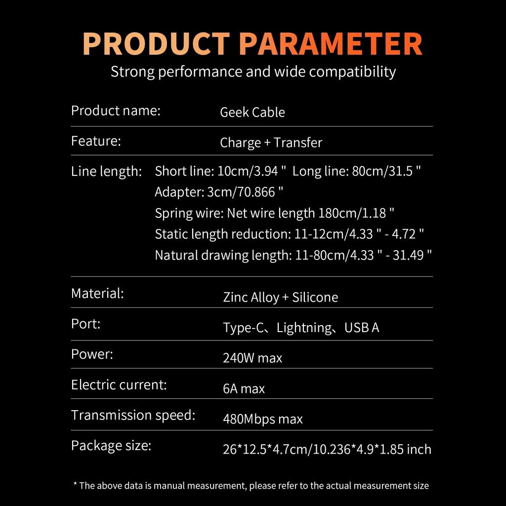 PD 240W Fast Charging Cable Set with USB A Adapter+C to LT Cable+C to C Extension/Spring Cable for iPad Laptops Switch