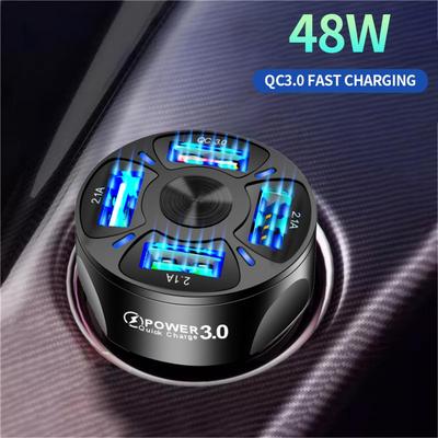 Автомобильное зарядное устройство Универсальное 4 порта Usb 3a Qc3.0 Быстрая зарядка для 12 макс. автомобильных аксессуаров Автомобильное зарядное устройство для телефона Портативное