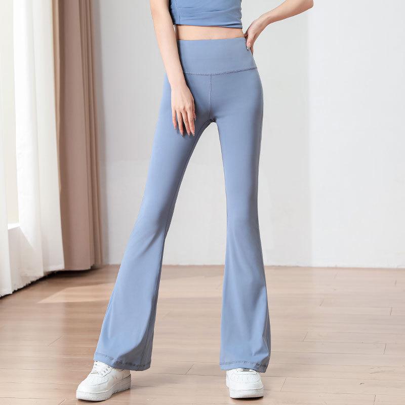 Женский комплект для йоги и пилатеса с высокой талией 2025: Брюки клеш и тренировочный топ