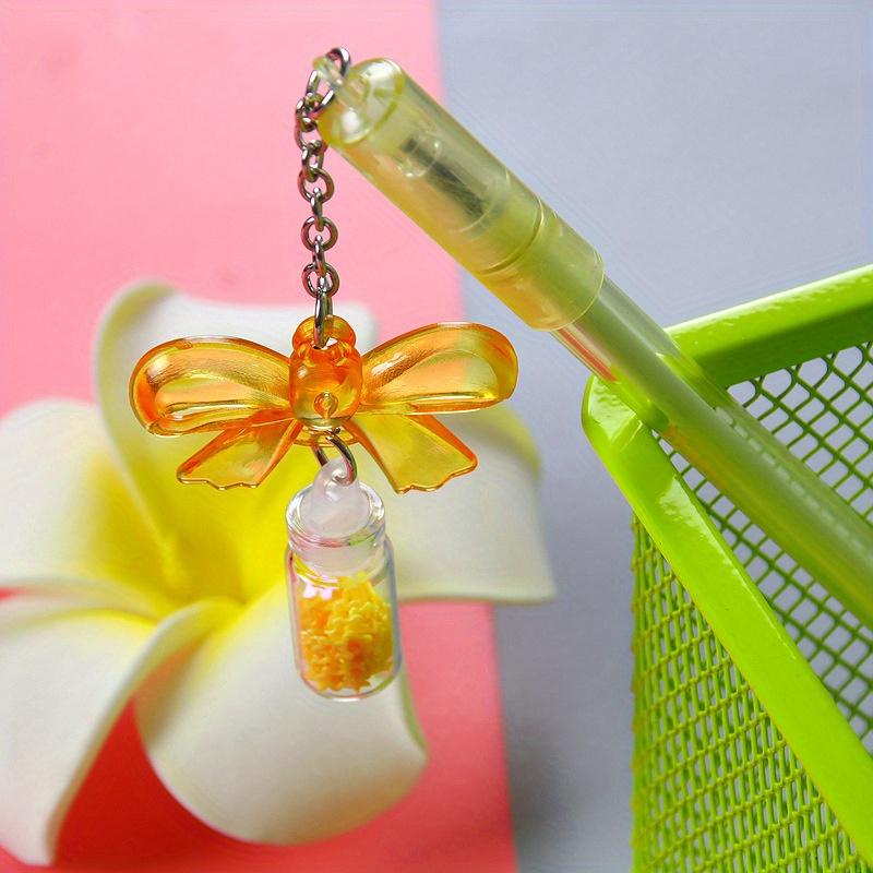 12pcs 0.5mm creative butterfly drift bottle pendant pen cartoon plastic pendant gel pen high-value prize gift pen Back to school season