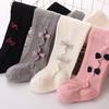 Cute Baby Girls Bowknot Cotton Warm Tights Stockings Autumn Winter White Black Grey Pink Kids Girl Stockings