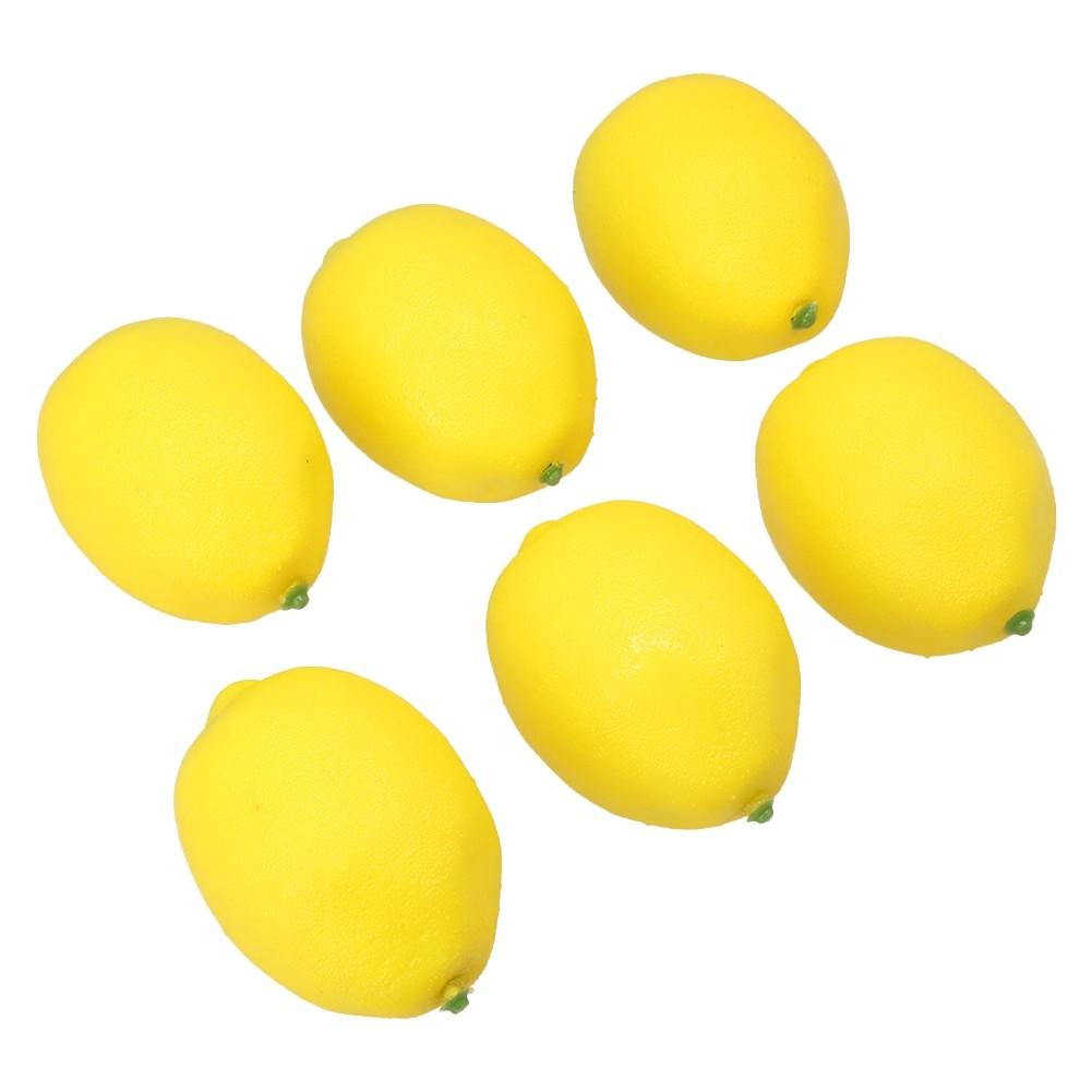 6Pcs Artificial Lemons Plastic Fake Fruit For Home Decoration Photography Props