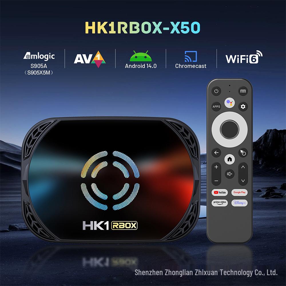 Умный сетевой плеер HK1X50 с Amlogic S905A/X5M, Gigabit Ethernet, Android 14, двухдиапазонный WiFi6
