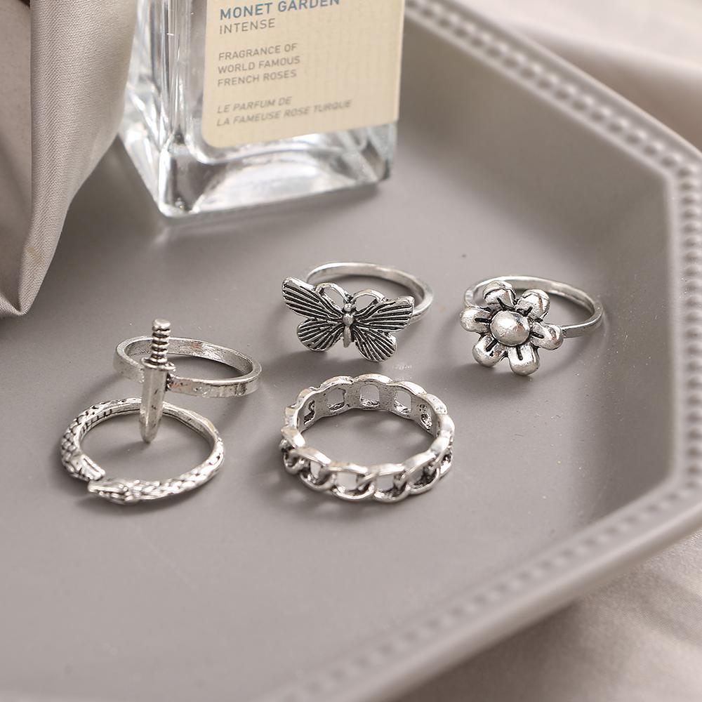 Кольцо в форме листа с геометрическим рисунком 2023 года, персонализированное кольцо с преувеличенным темпераментом, элегантный комбинированный комплект, шарнирное кольцо