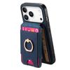For iPhone 17 Pro Case Compatible with MagSafe Leather Back Cover with Detachable Card Holder Kickstand