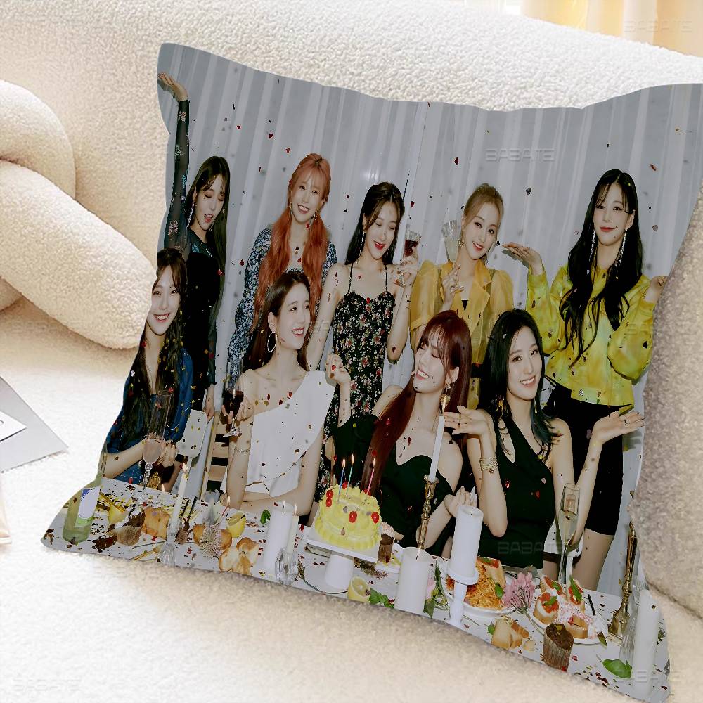 Fromis_9 K-pop Женская Группа Наволочка Чехол Для Подушки-Пледа в Машину Для Дивана Автомобиля Рождественский Подарок 40x40см 45x45см