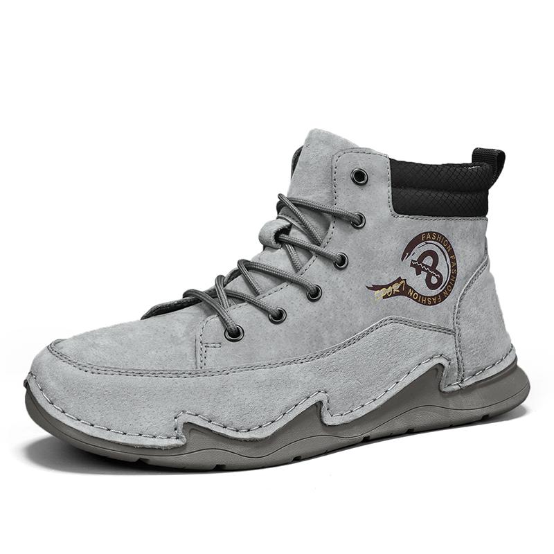 Мужские высокие кожаные туфли на шнуровке повседневные кроссовки размера плюс 39-46