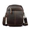 Mens Genuine Leather Multi-Compartment Handbag with Single Shoulder and Oblique Straddle Messenger Shoulder Bag