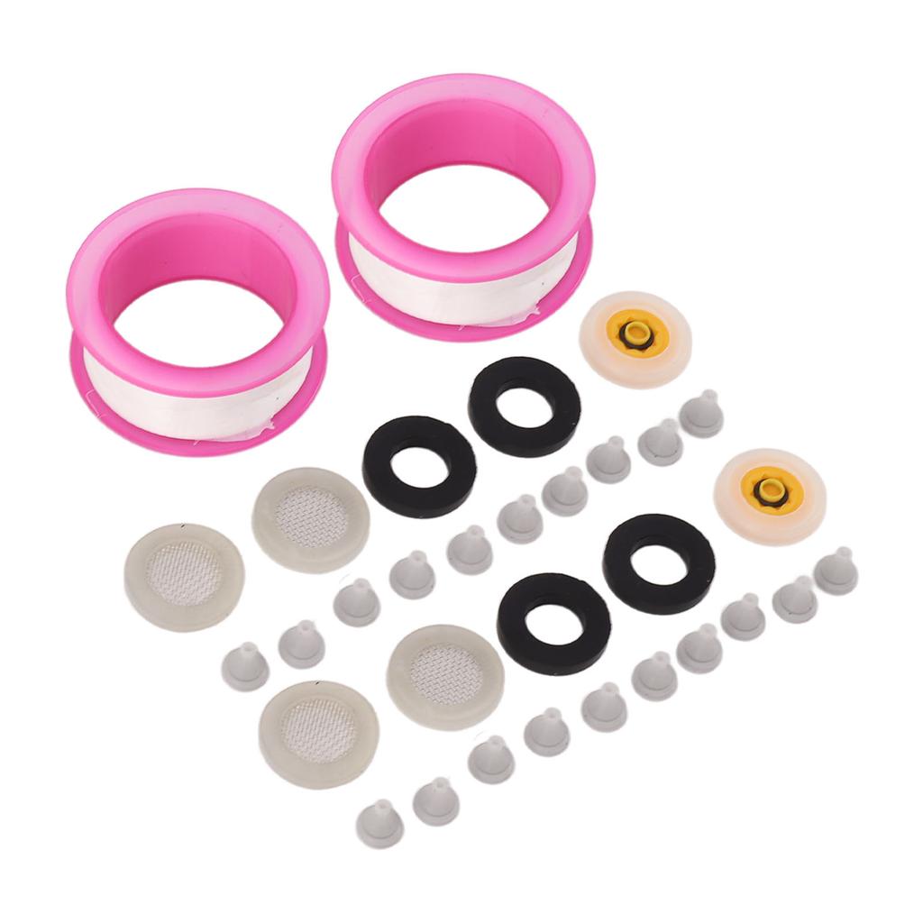 2 Комплекта Силиконовых Насадок для Душа с Резиновой Прокладкой, Сеткой, Ограничителем Потока, Комплект Тефлоновой Ленты