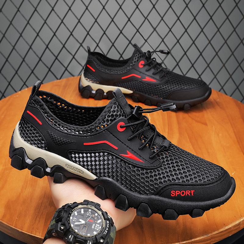 Новые летние сандалии мужские сетчатые тонкие дышащие повседневные туфли мужские спортивные туфли для улицы для путешествий и походов