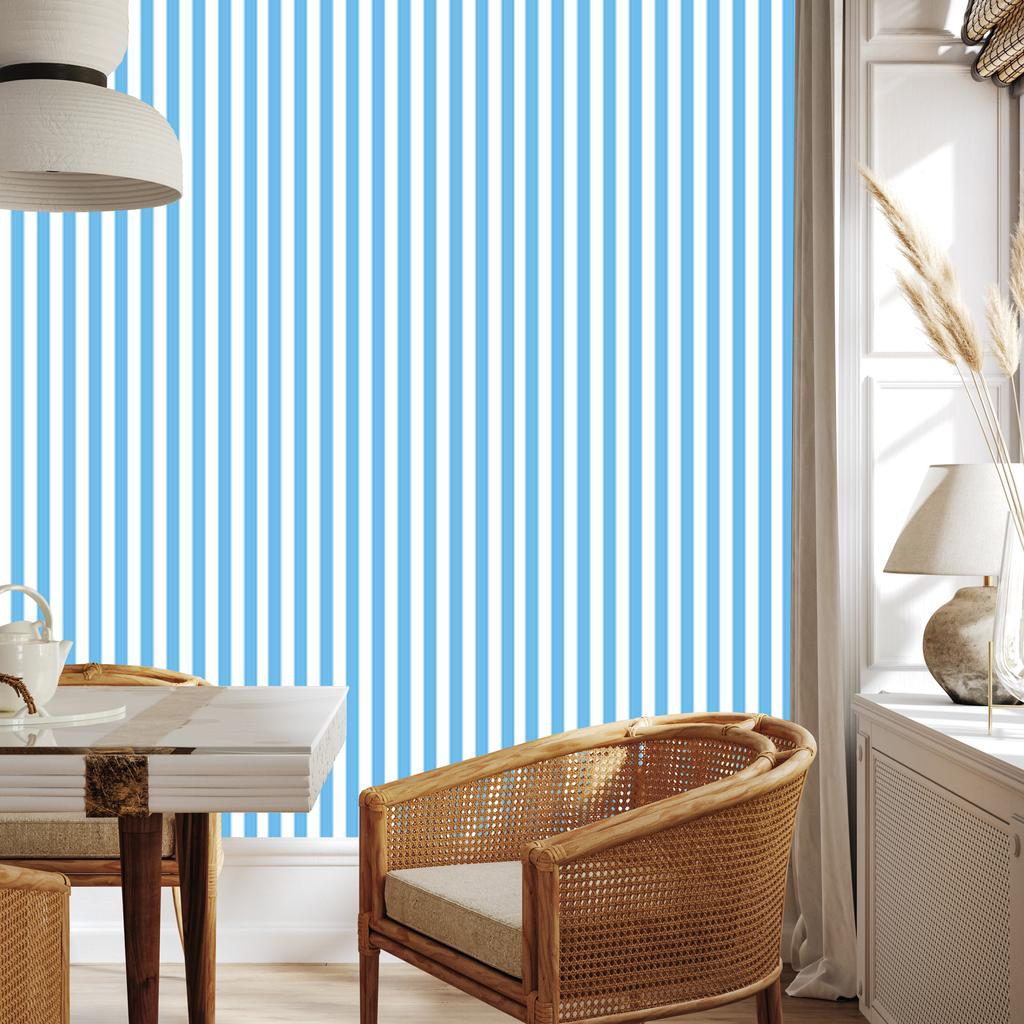 Azure Stripes Wallpaper for Living Room and Bedroom 50x1000