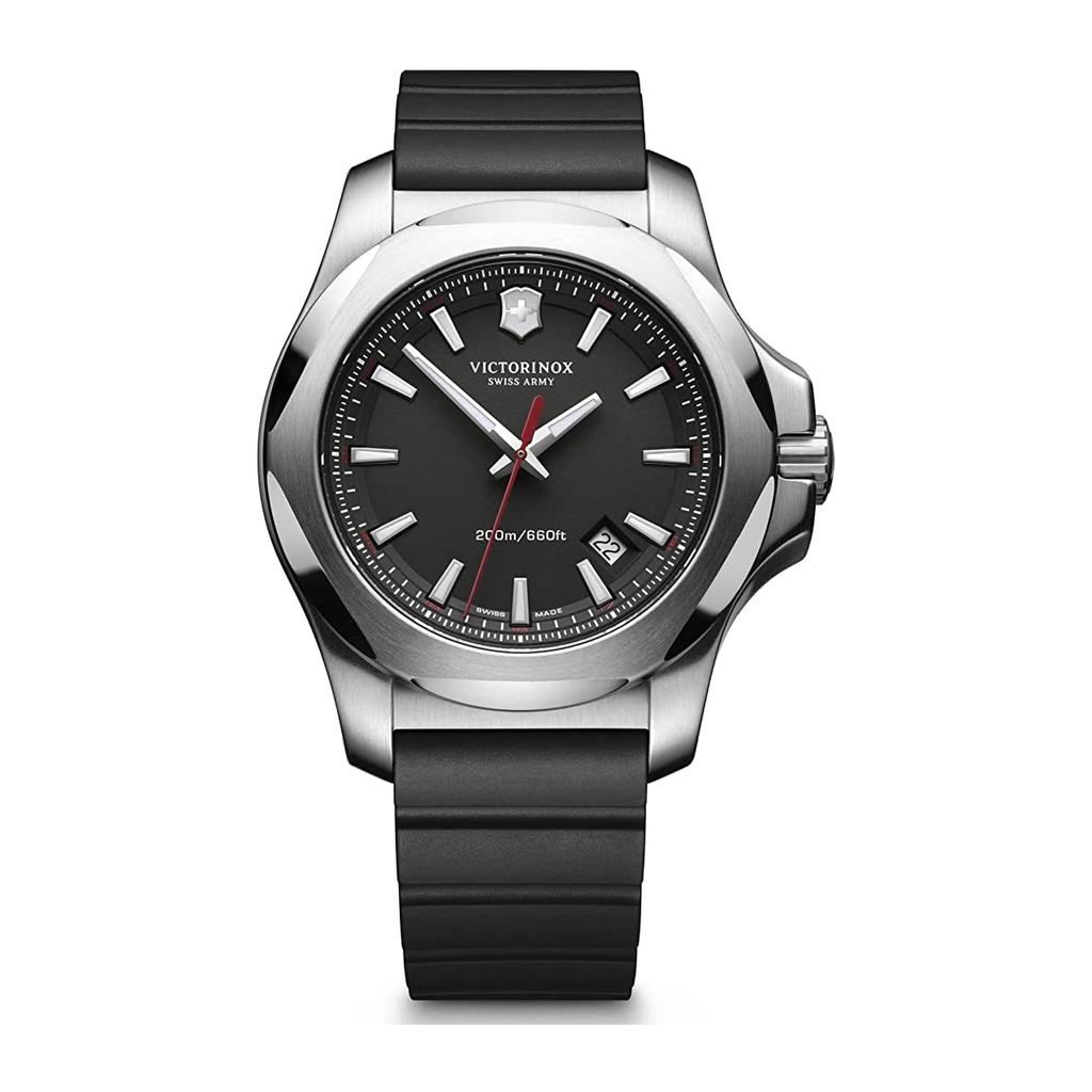 Watch Stainless Steel Case Black Dial Black Rubber Strap Gift [Victorinox] I.N.O.X. (316L/Forged) 241682.1 [